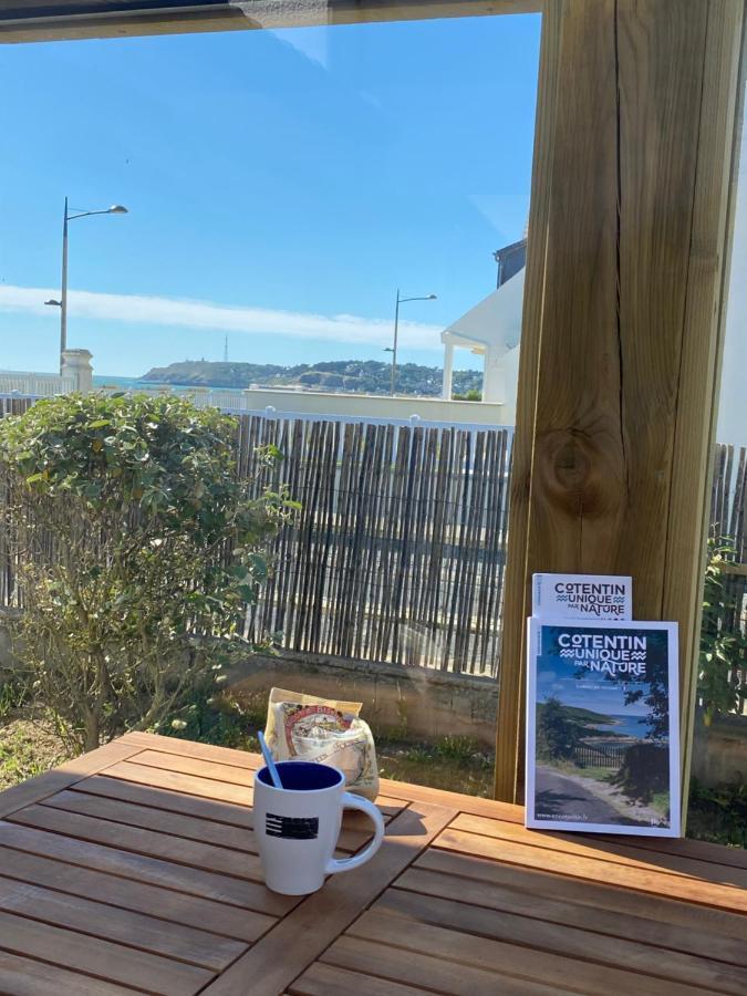 Chambre cabine avec vue mer à la Villa plein vent Barneville-Carteret Esterno foto
